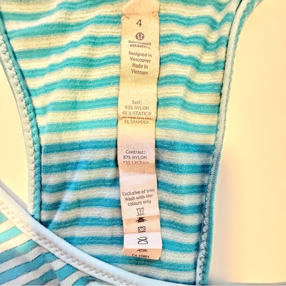 Lululemon What The Sport Singlet
Silver Stripe Peacock Blue Tranquil Blue - Picture 5 of 6